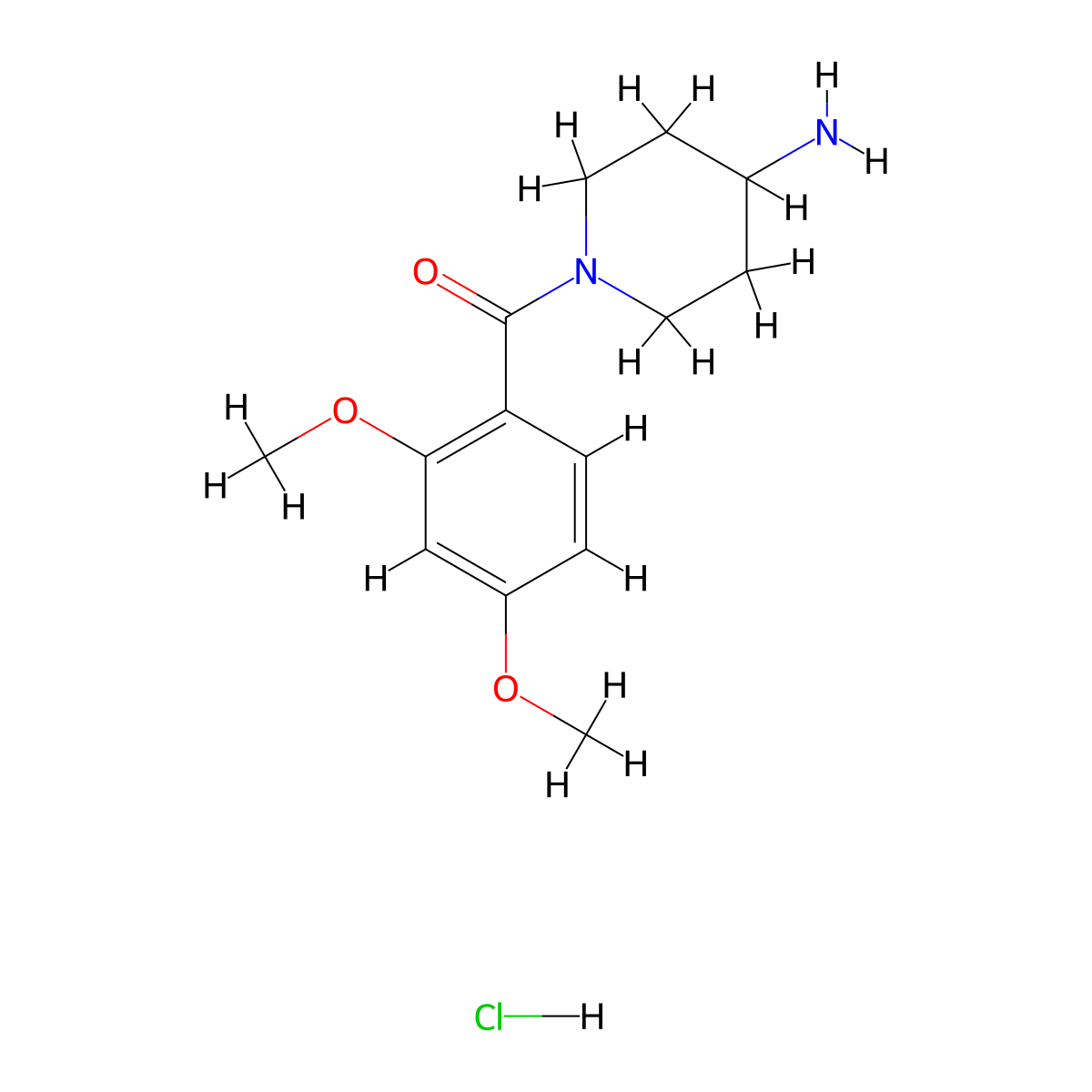 1-(2,4-Dimethoxybenzoyl)piperidin-4-amine hydrochloride molecular structure, CAS 1158205-76-5