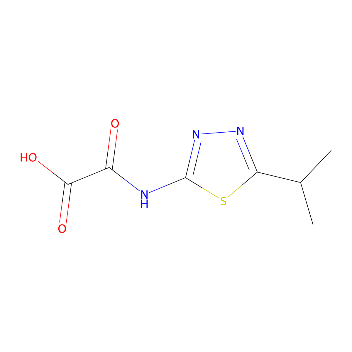 [(5-Isopropyl-1,3,4-thiadiazol-2-yl)amino](oxo)acetic acid molecular structure, CAS 1158206-46-2