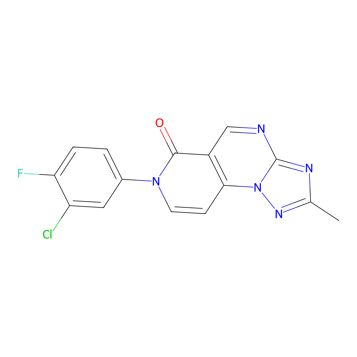7-(3-chloro-4-fluorophenyl)-2-methylpyrido[3,4-e][1,2,4]triazolo[1,5-a]pyrimidin-6(7H)-one molecular structure, CAS 1158206-78-0