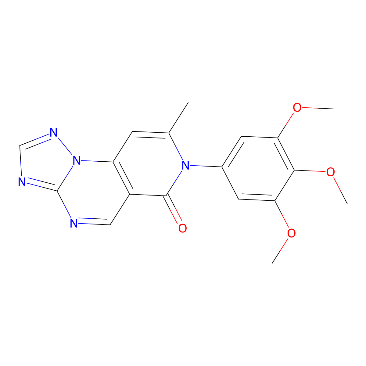 8-methyl-7-(3,4,5-trimethoxyphenyl)pyrido[3,4-e][1,2,4]triazolo[1,5-a]pyrimidin-6(7H)-one molecular structure, CAS 1158207-50-1