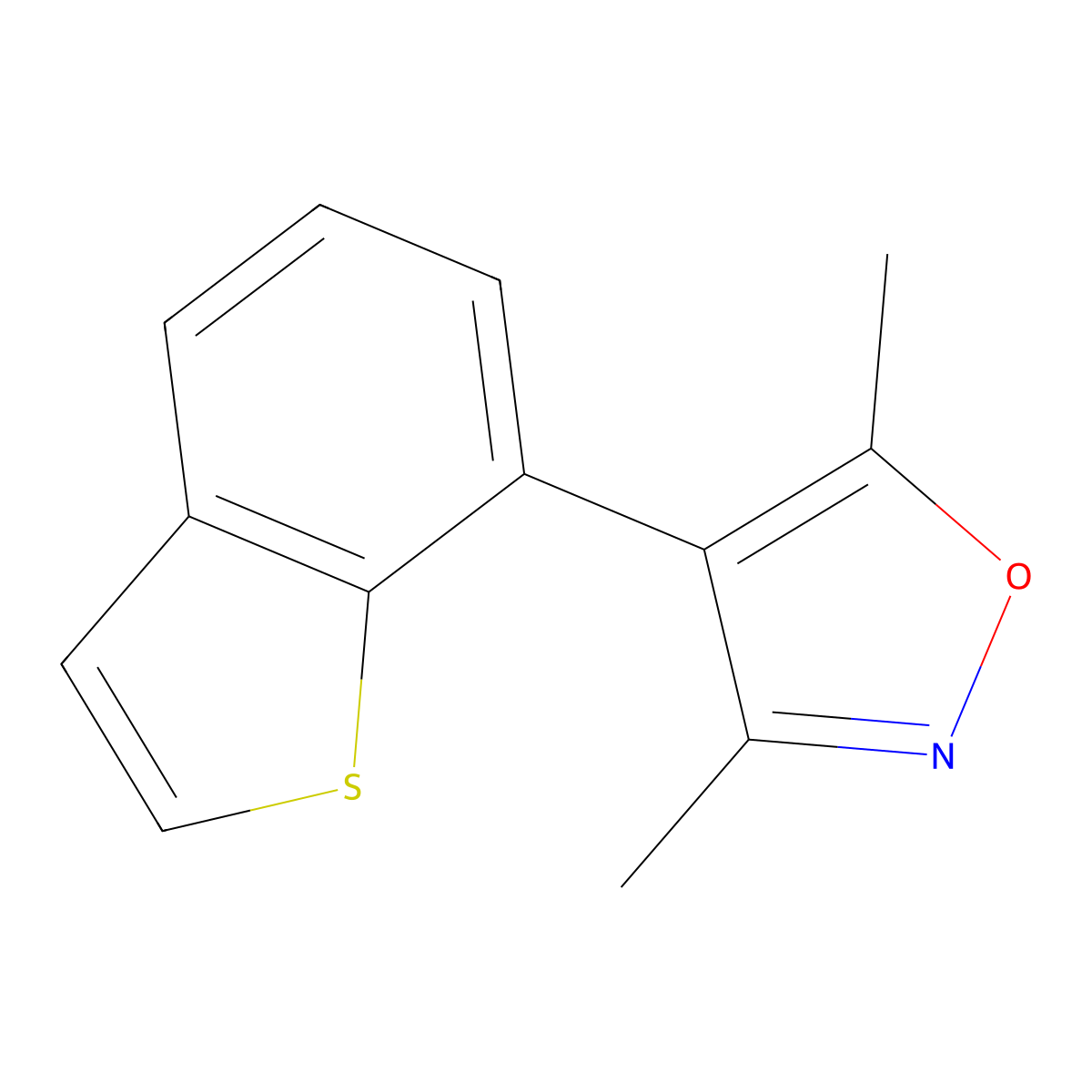 4-(Benzo[b]thiophen-7-yl)-3,5-dimethylisoxazole molecular structure, CAS 1158208-99-1