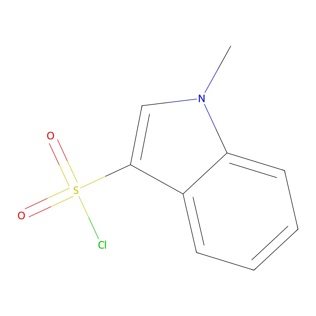 1-methyl-1H-indole-3-sulfonyl chloride molecular structure, CAS 1158209-10-9