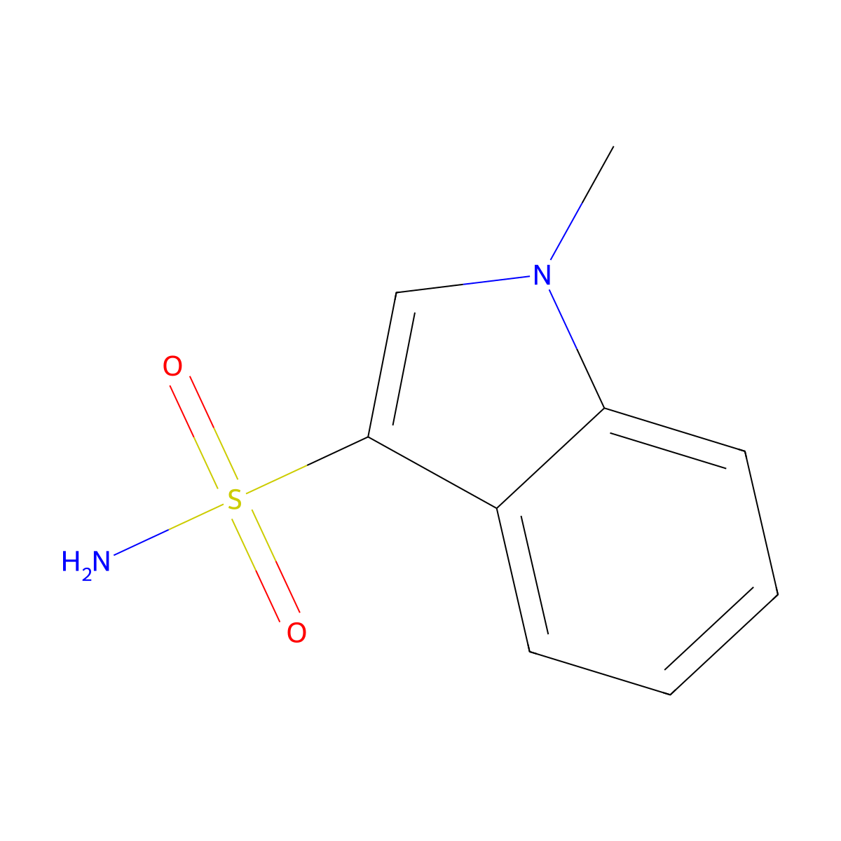 1-methyl-1H-indole-3-sulfonamide molecular structure, CAS 1158209-13-2