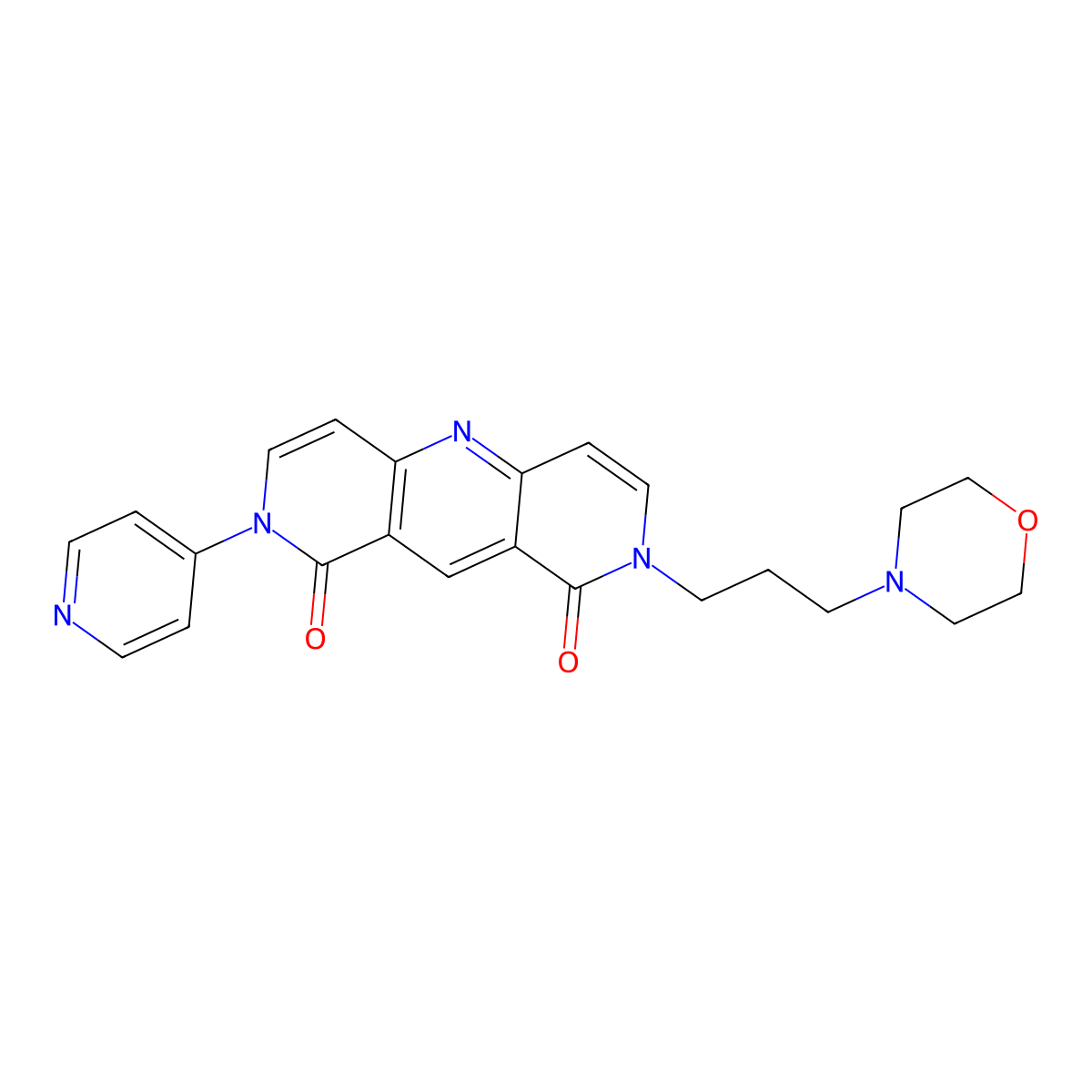 2-[3-(morpholin-4-yl)propyl]-8-(pyridin-4-yl)pyrido[4,3-b][1,6]naphthyridine-1,9(2H,8H)-dione molecular structure, CAS 1158209-41-6