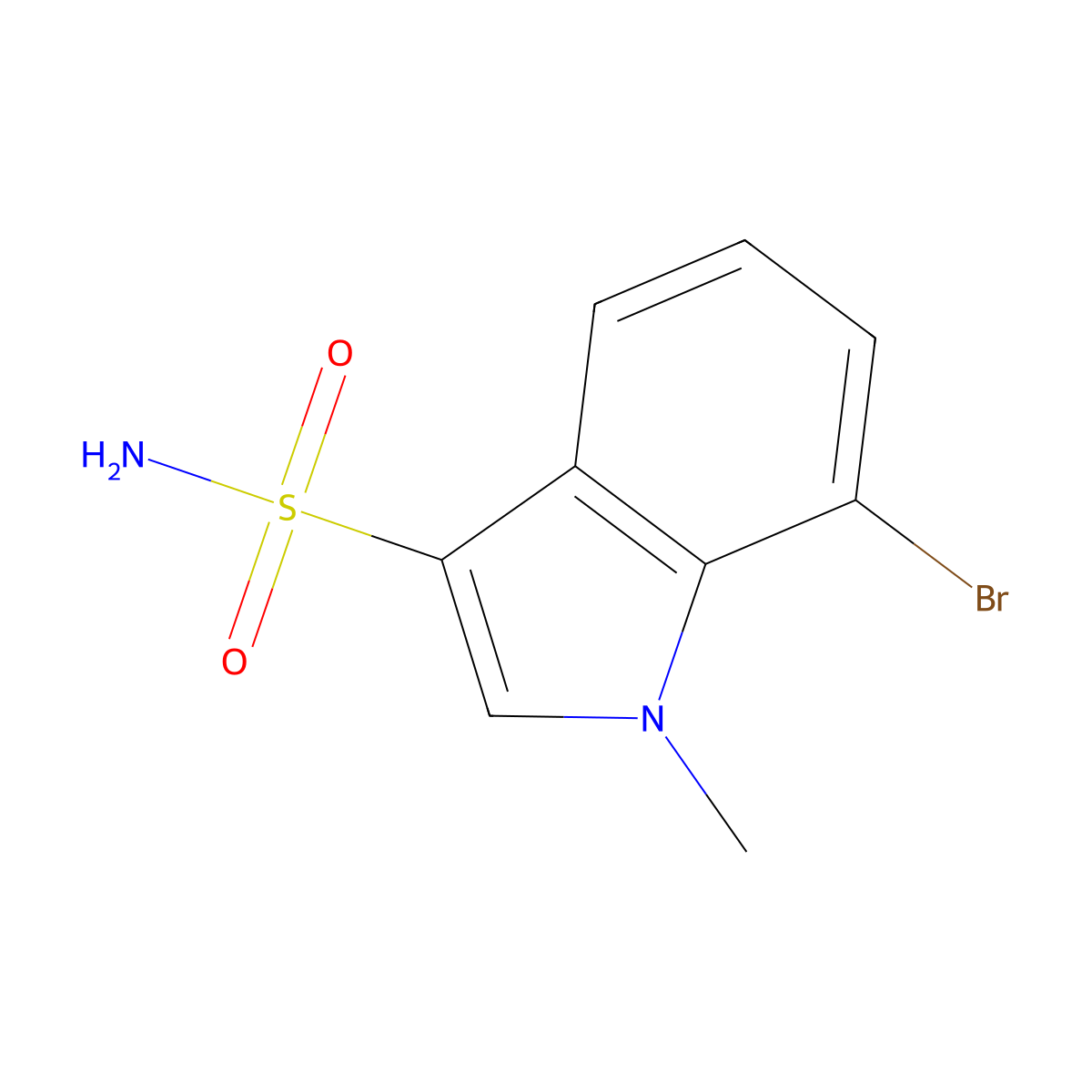 7-bromo-1-methyl-1H-indole-3-sulfonamide molecular structure, CAS 1158209-83-6