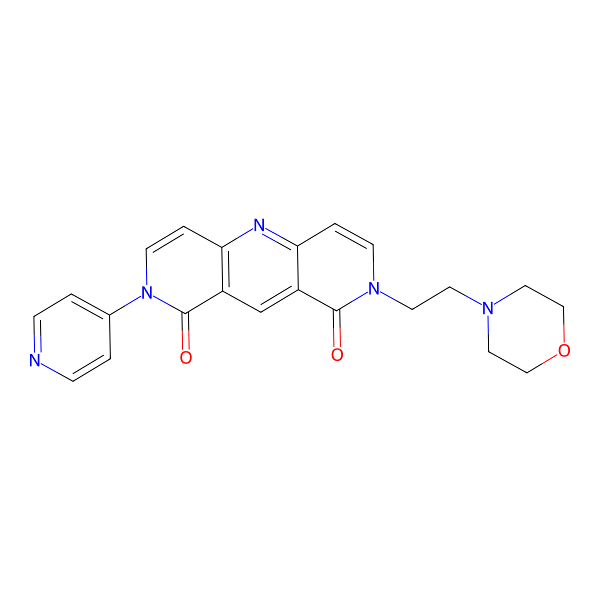 2-[2-(morpholin-4-yl)ethyl]-8-(pyridin-4-yl)pyrido[4,3-b][1,6]naphthyridine-1,9(2H,8H)-dione molecular structure, CAS 1158210-44-6