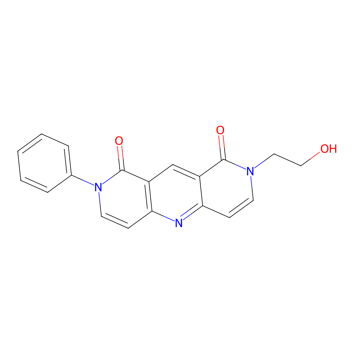 2-(2-hydroxyethyl)-8-phenylpyrido[4,3-b][1,6]naphthyridine-1,9(2H,8H)-dione molecular structure, CAS 1158210-72-0