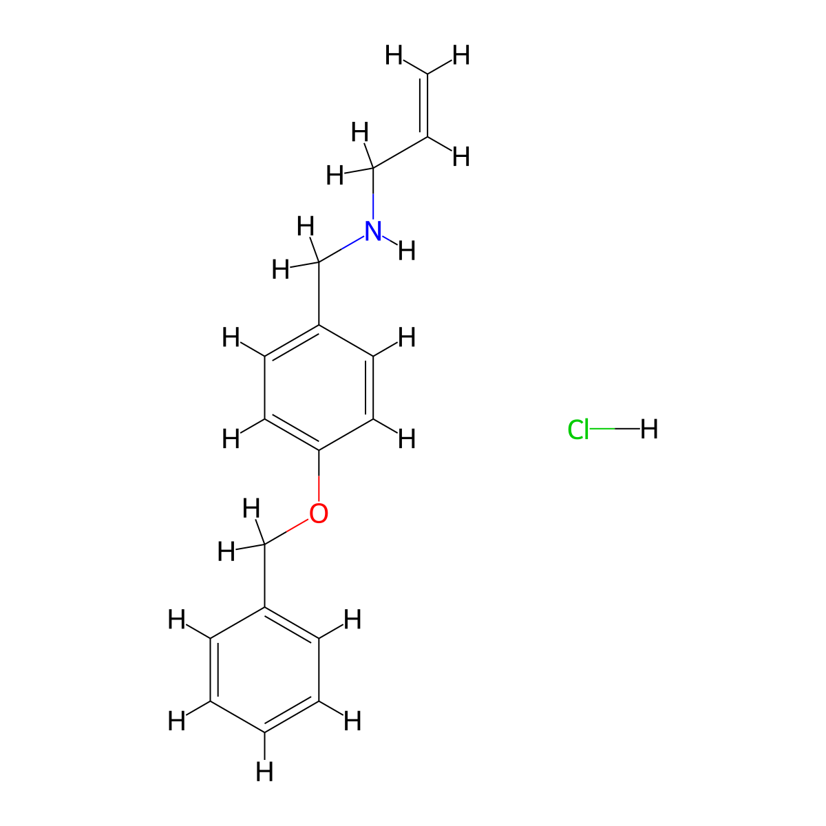 {[4-(Benzyloxy)phenyl]methyl}(prop-2-en-1-yl)amine hydrochloride molecular structure, CAS 1158214-45-9