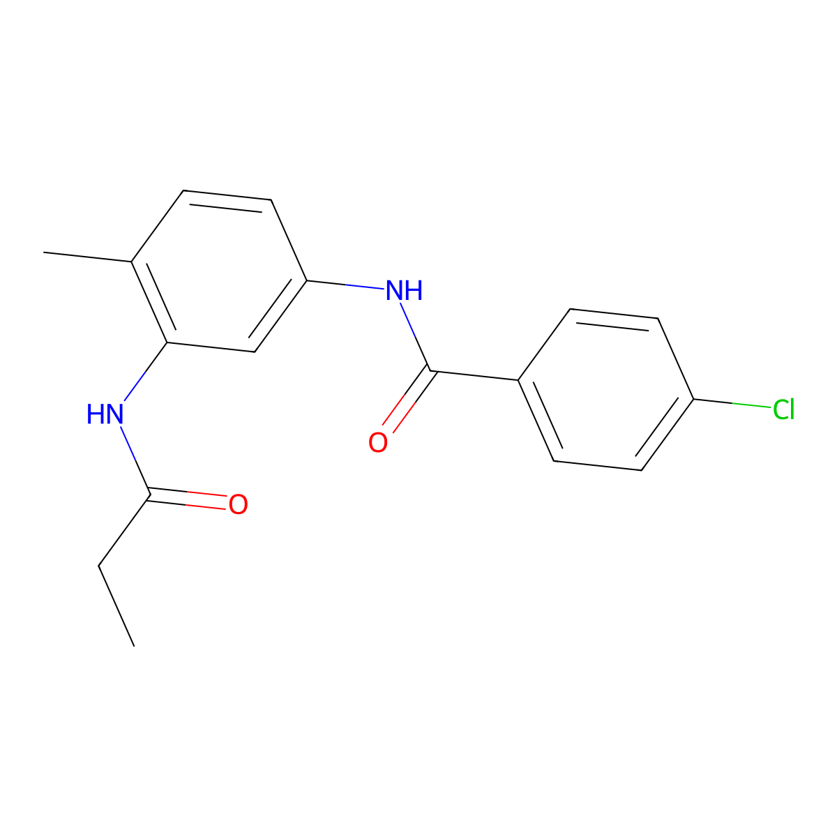 4-chloro-N-[4-methyl-3-(propanoylamino)phenyl]benzamide molecular structure, CAS 1158214-72-2