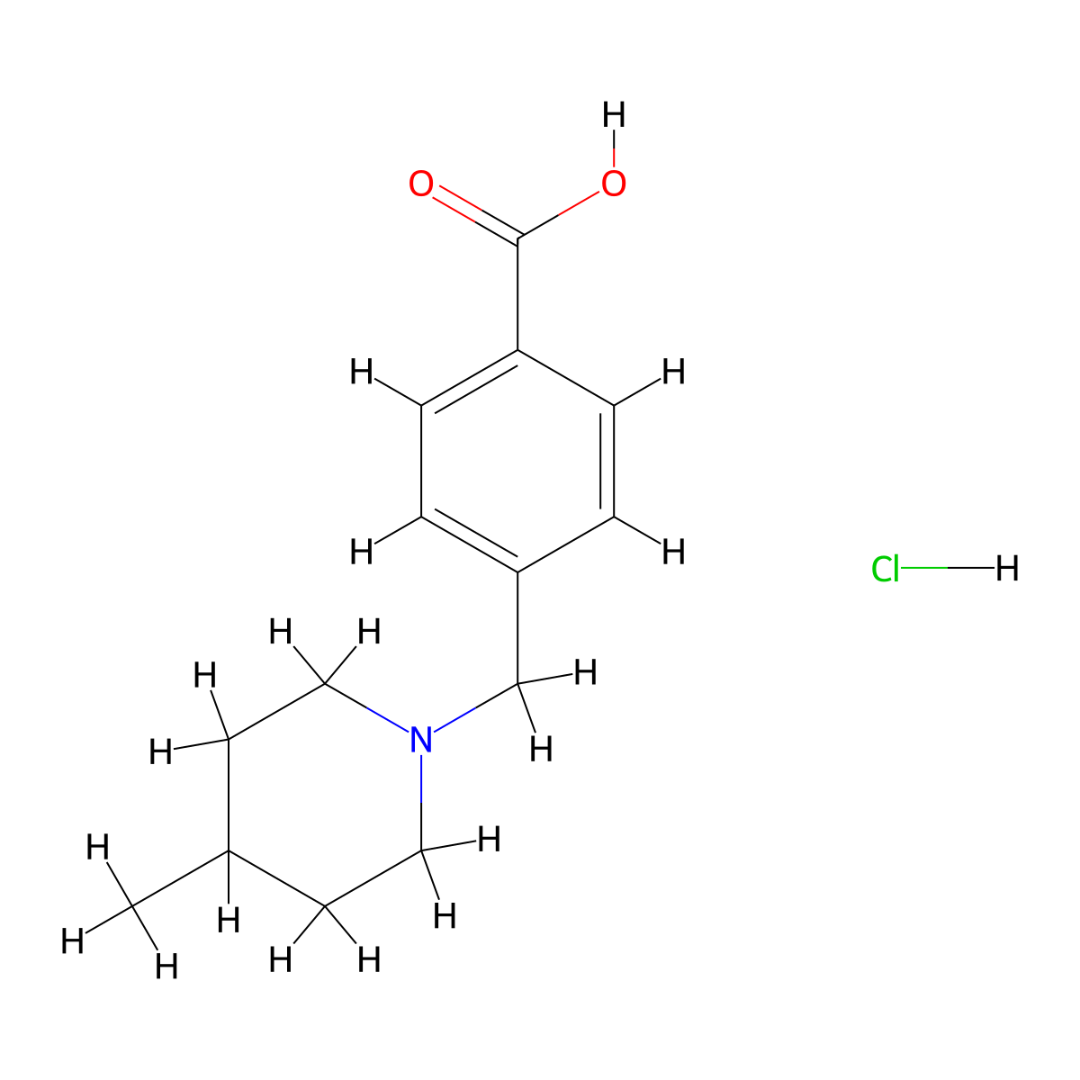 4-((4-Methylpiperidin-1-yl)methyl)benzoic acid hydrochloride molecular structure, CAS 1158215-50-9
