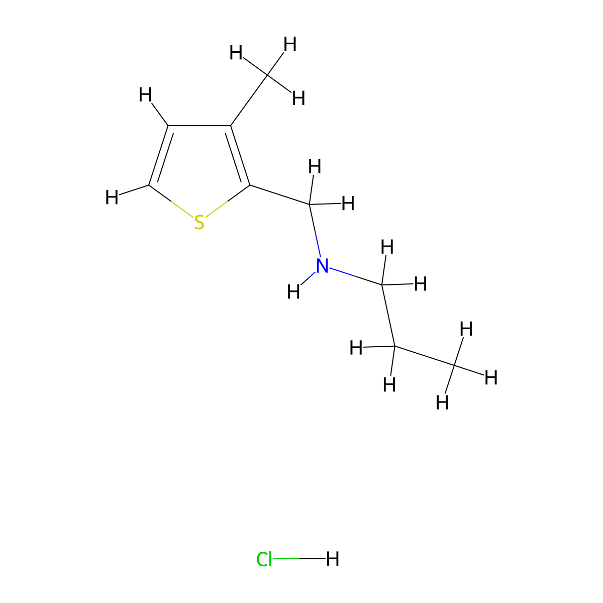 [(3-Methylthiophen-2-yl)methyl](propyl)amine hydrochloride molecular structure, CAS 1158215-58-7