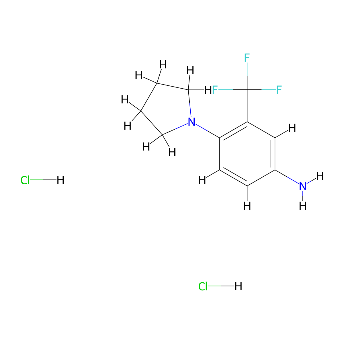 4-(Pyrrolidin-1-yl)-3-(trifluoromethyl)aniline dihydrochloride molecular structure, CAS 1158215-71-4