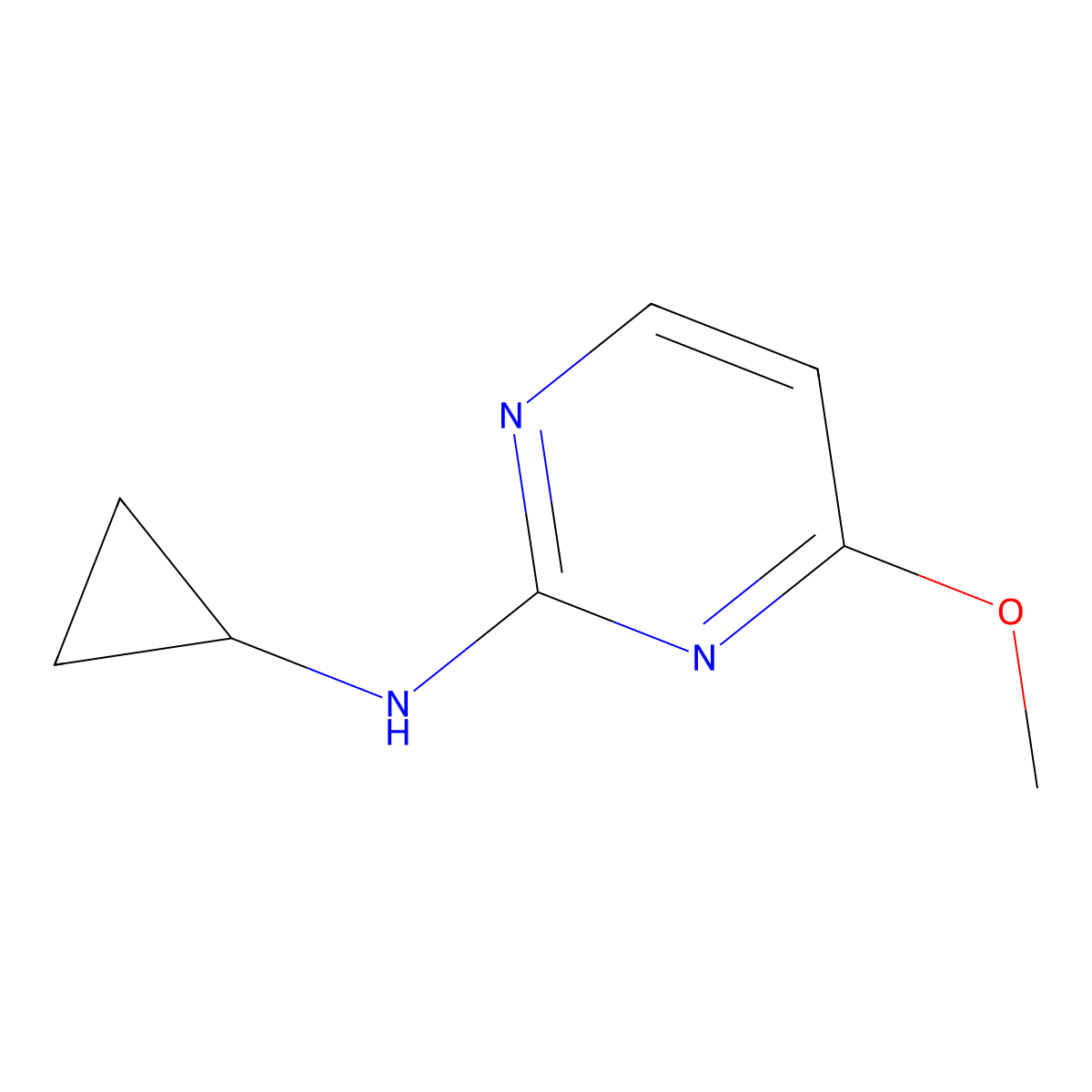 N-cyclopropyl-4-methoxypyrimidin-2-amine molecular structure, CAS 1158216-81-9