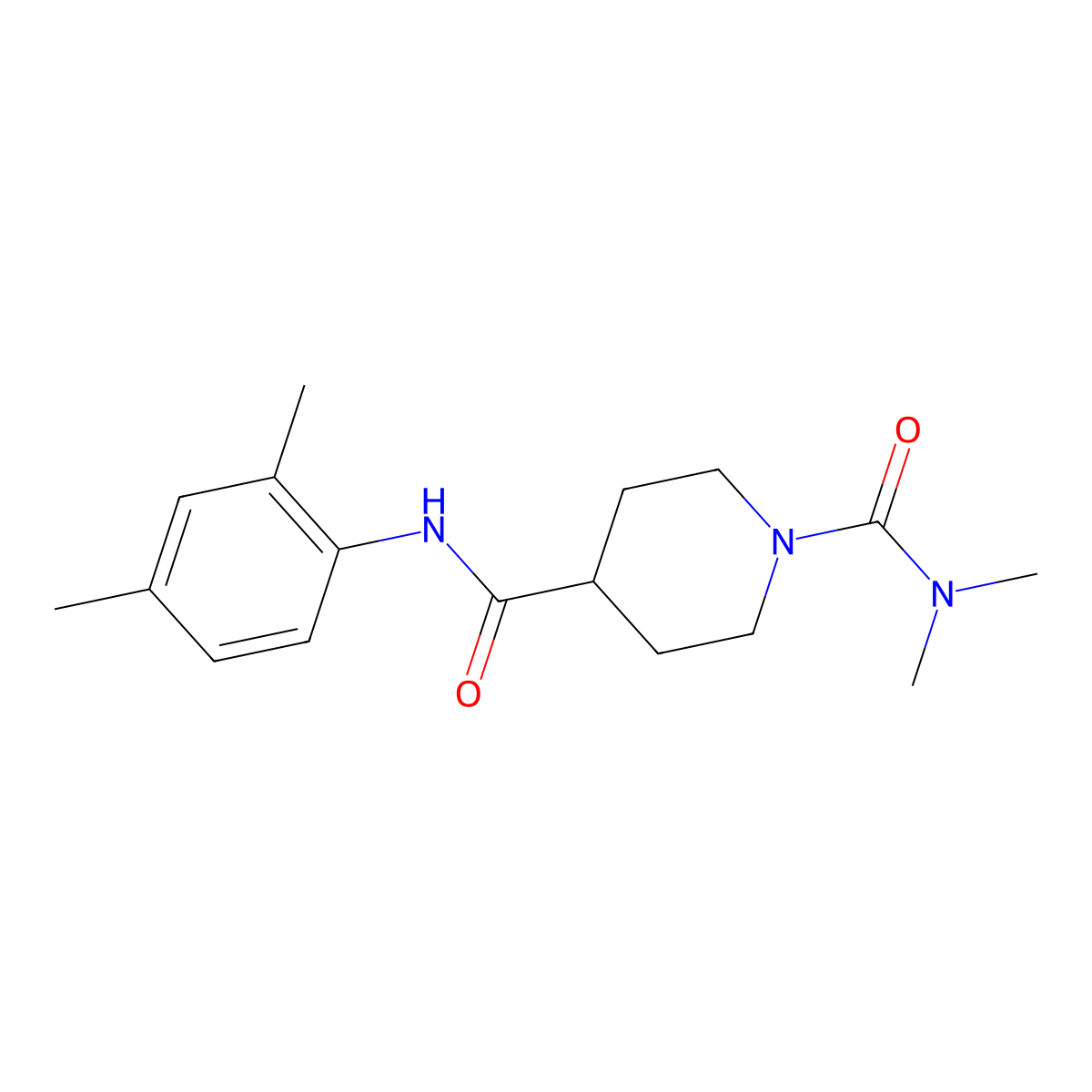 N~4~-(2,4-dimethylphenyl)-N~1~,N~1~-dimethylpiperidine-1,4-dicarboxamide molecular structure, CAS 1158217-46-9
