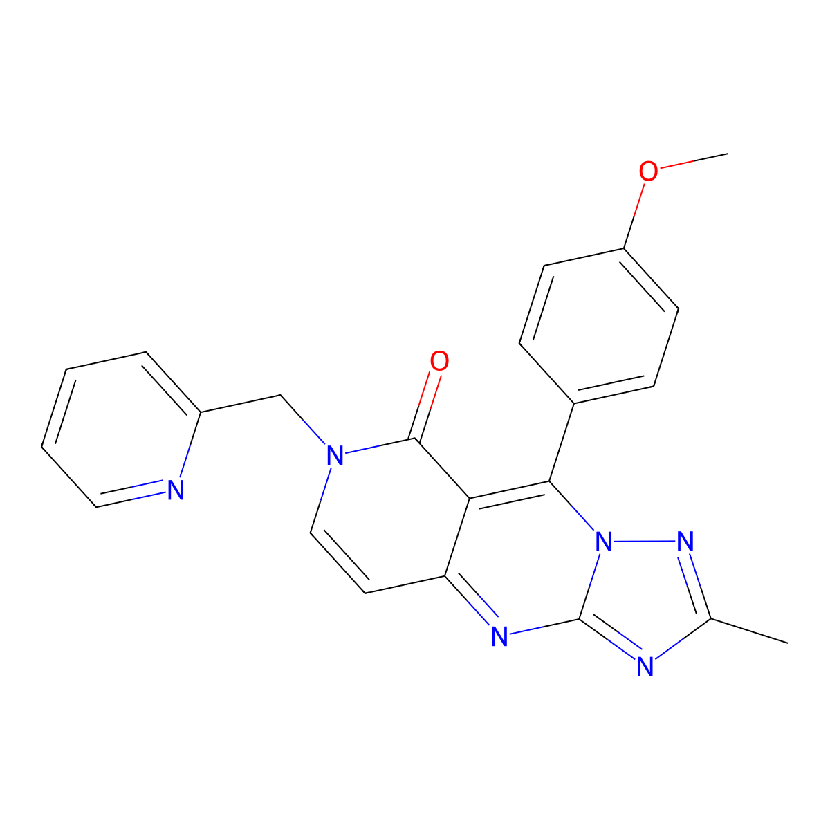 9-(4-methoxyphenyl)-2-methyl-7-(pyridin-2-ylmethyl)pyrido[4,3-d][1,2,4]triazolo[1,5-a]pyrimidin-8(7H)-one molecular structure, CAS 1158219-11-4