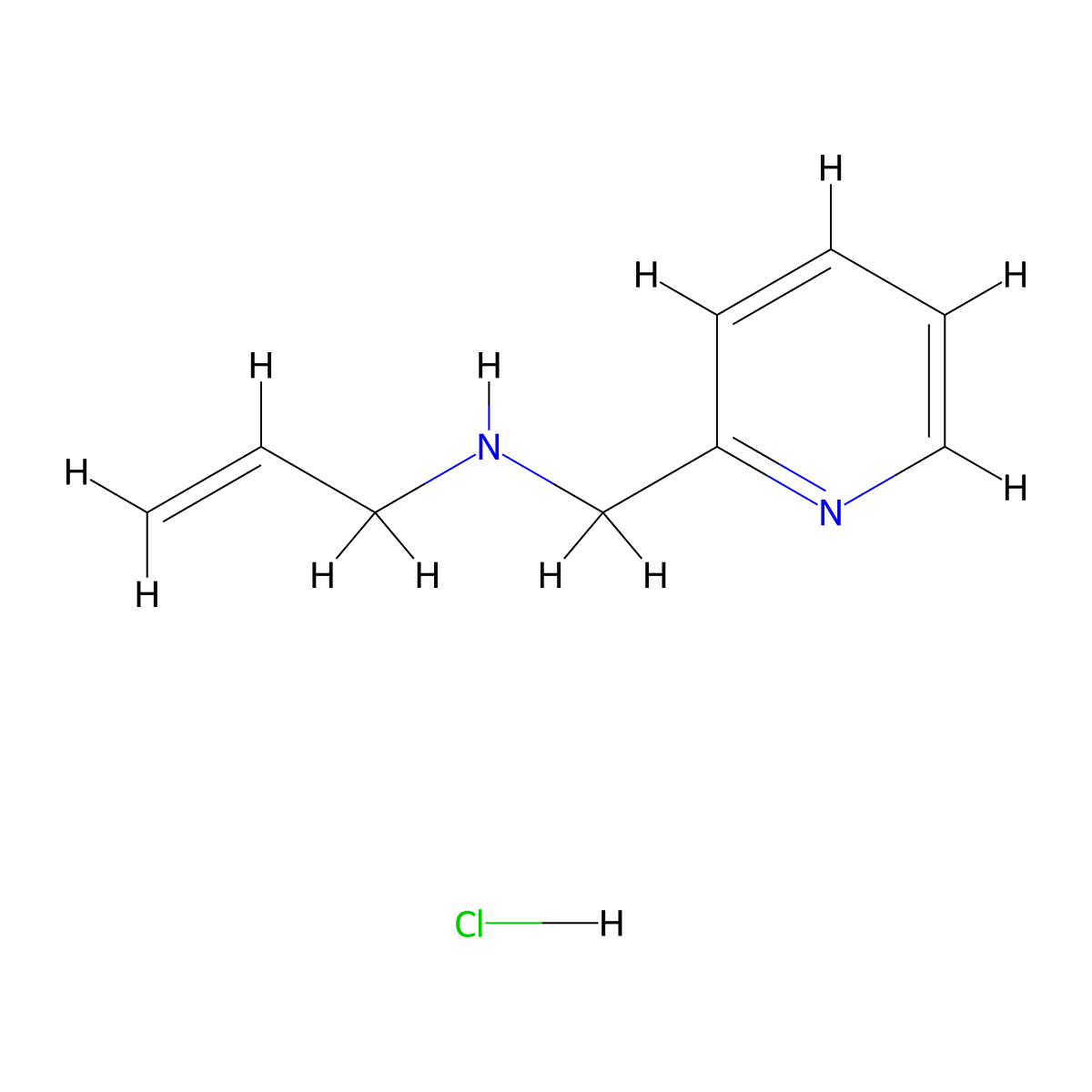 (Prop-2-en-1-yl)(pyridin-2-ylmethyl)amine hydrochloride molecular structure, CAS 1158219-28-3