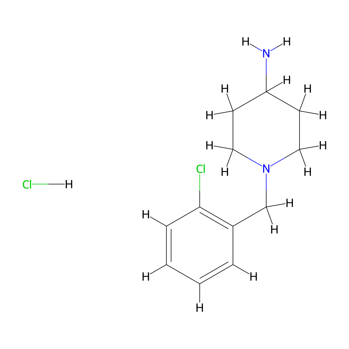 1-(2-Chlorobenzyl)piperidin-4-amine hydrochloride molecular structure, CAS 1158219-47-6