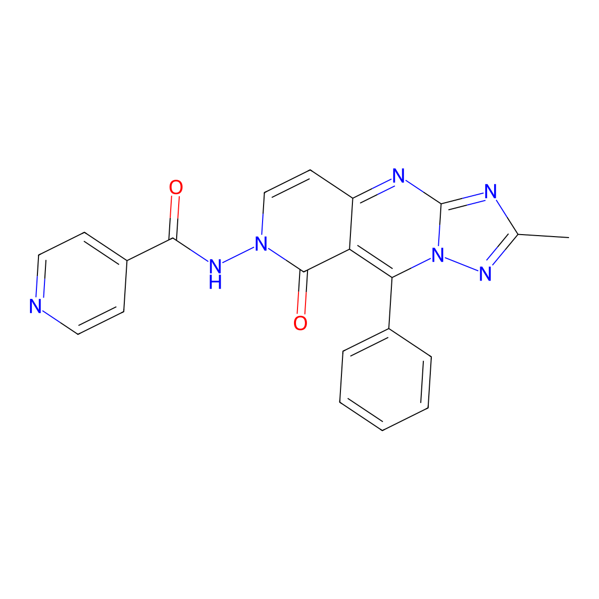 N-(2-Methyl-8-oxo-9-phenylpyrido[4,3-D][1,2,4]triazolo[1,5-A]pyrimidin-7(8H)-YL)isonicotinamide molecular structure, CAS 1158219-92-1