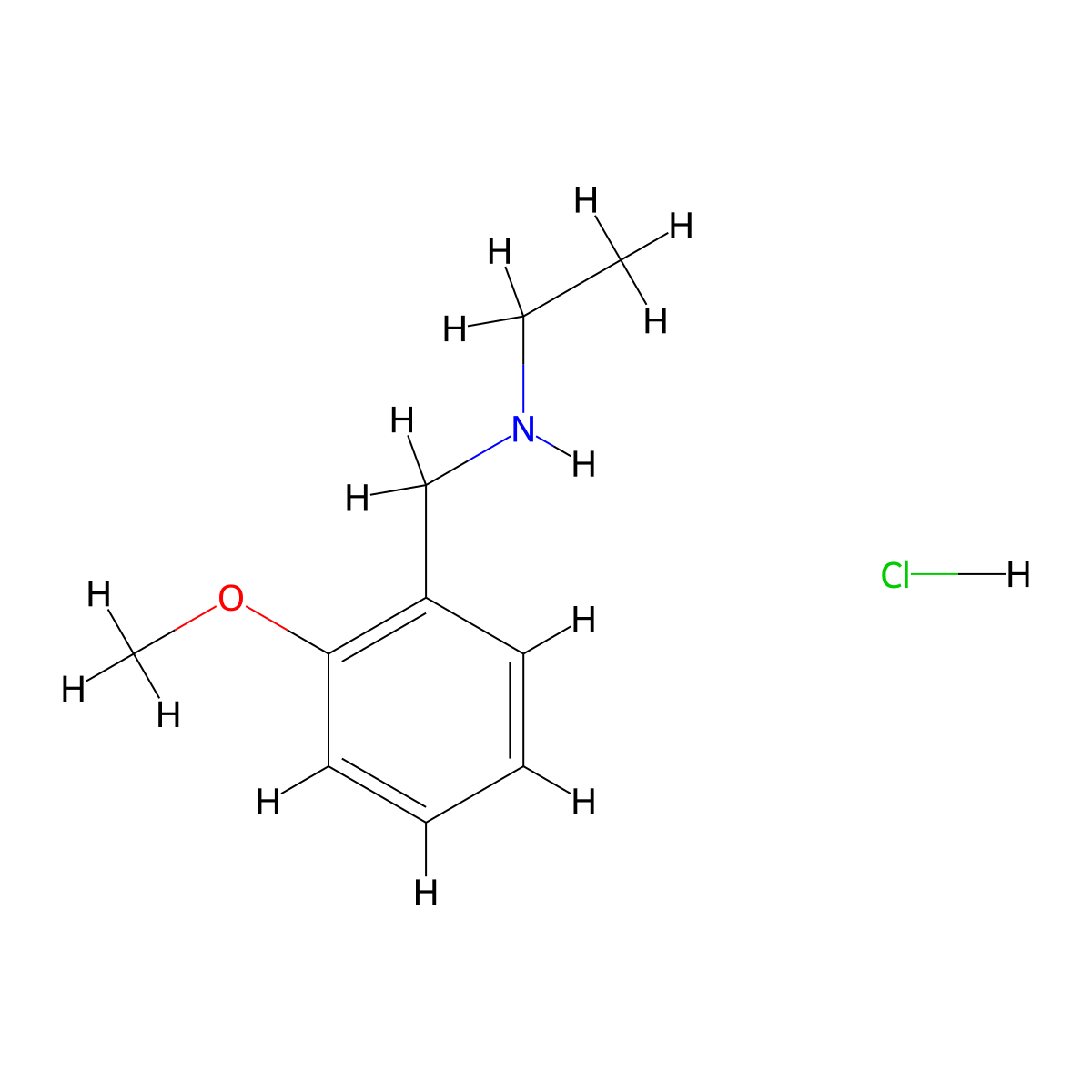 N-(2-Methoxybenzyl)ethanamine hydrochloride molecular structure, CAS 1158220-65-5