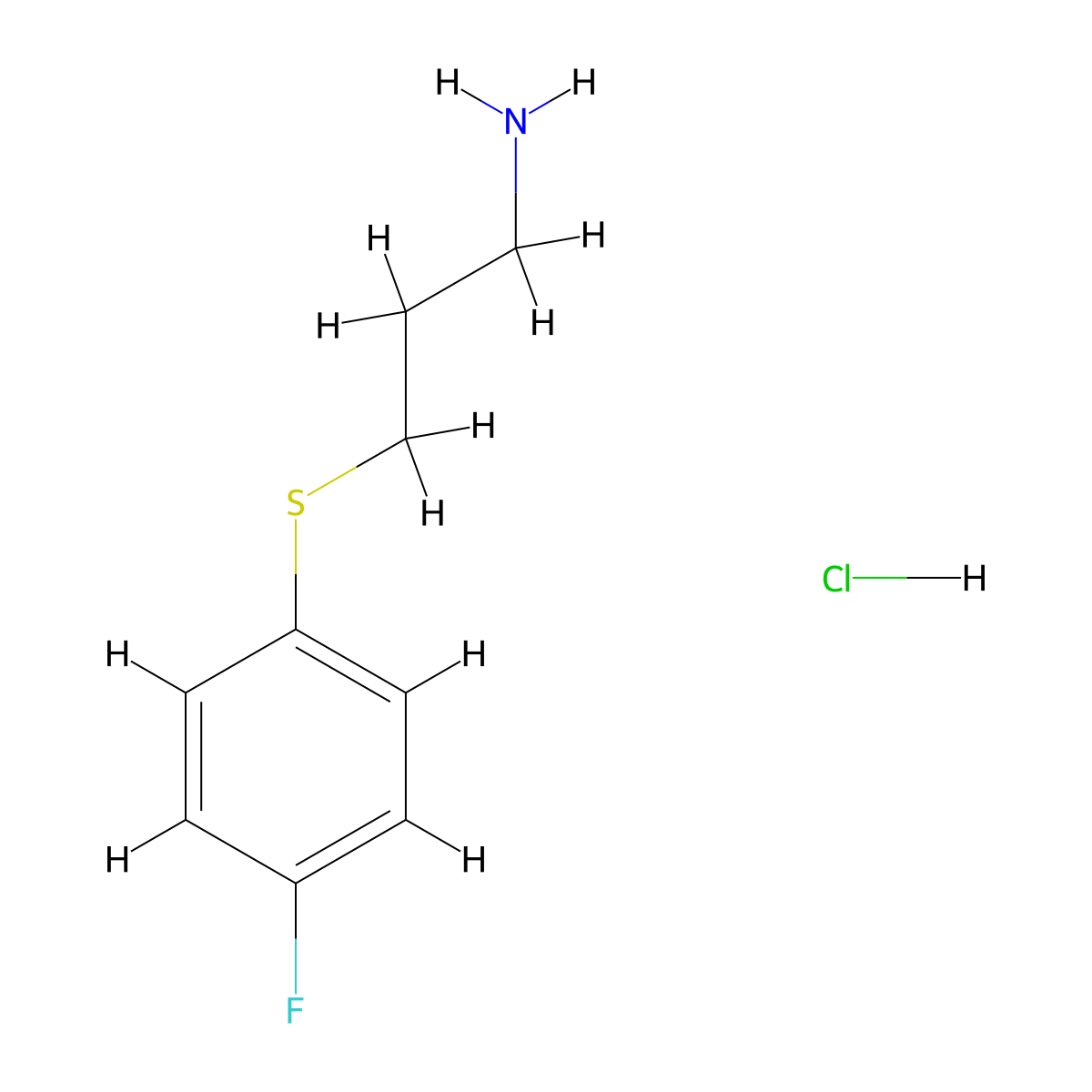 3-((4-Fluorophenyl)sulfanyl)propan-1-amine hydrochloride molecular structure, CAS 1158224-25-9