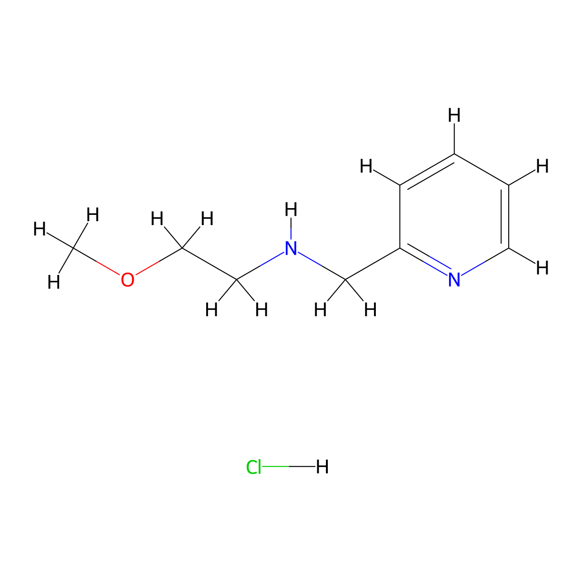 (2-Methoxyethyl)(2-pyridinylmethyl)amine hydrochloride molecular structure, CAS 1158226-76-6