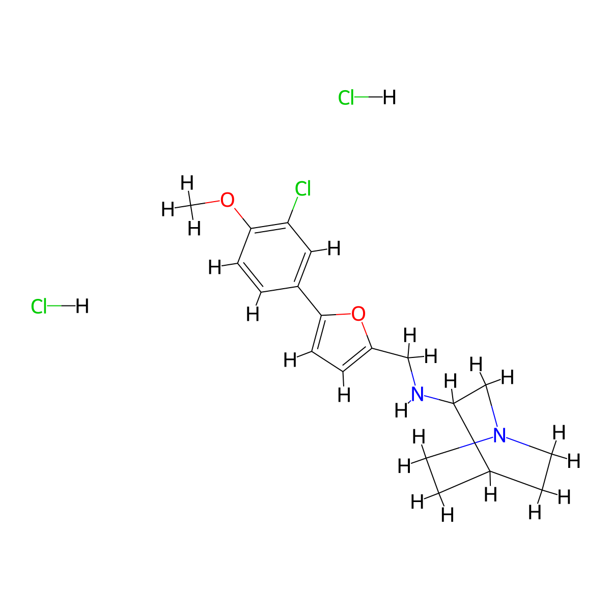 N-((5-(3-chloro-4-methoxyphenyl)furan-2-yl)methyl)quinuclidin-3-amine dihydrochloride molecular structure, CAS 1158227-65-6