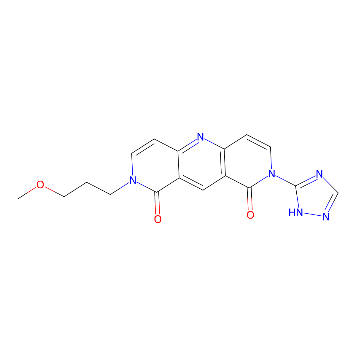 2-(3-methoxypropyl)-8-(1H-1,2,4-triazol-5-yl)pyrido[4,3-b][1,6]naphthyridine-1,9(2H,8H)-dione molecular structure, CAS 1158228-62-6
