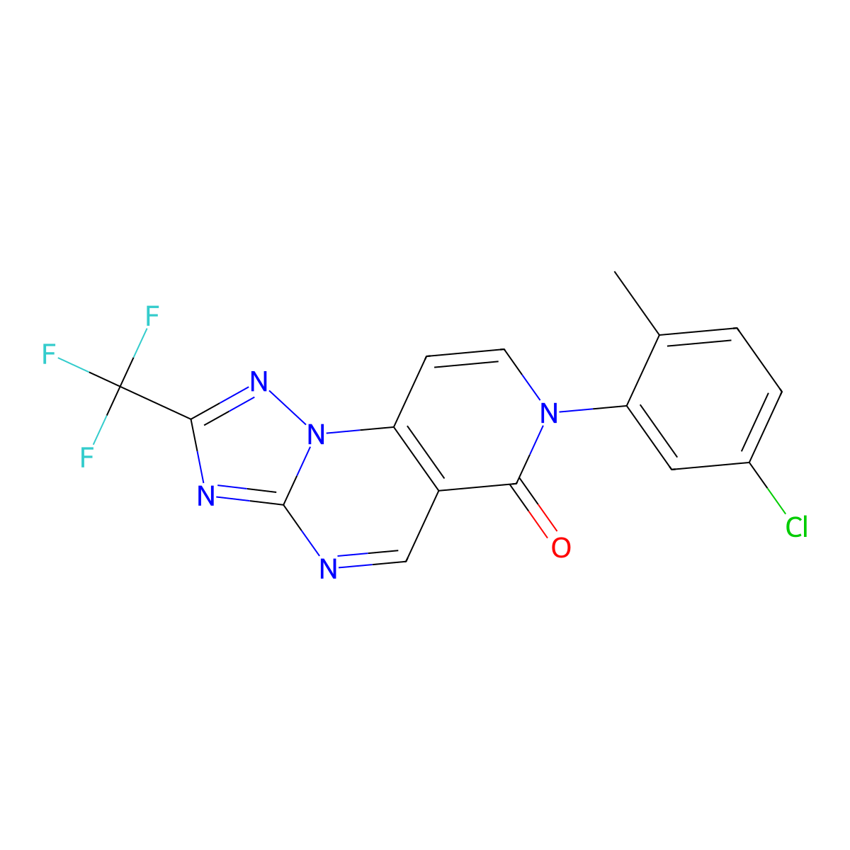 7-(5-chloro-2-methylphenyl)-2-(trifluoromethyl)pyrido[3,4-e][1,2,4]triazolo[1,5-a]pyrimidin-6(7H)-one molecular structure, CAS 1158229-54-9