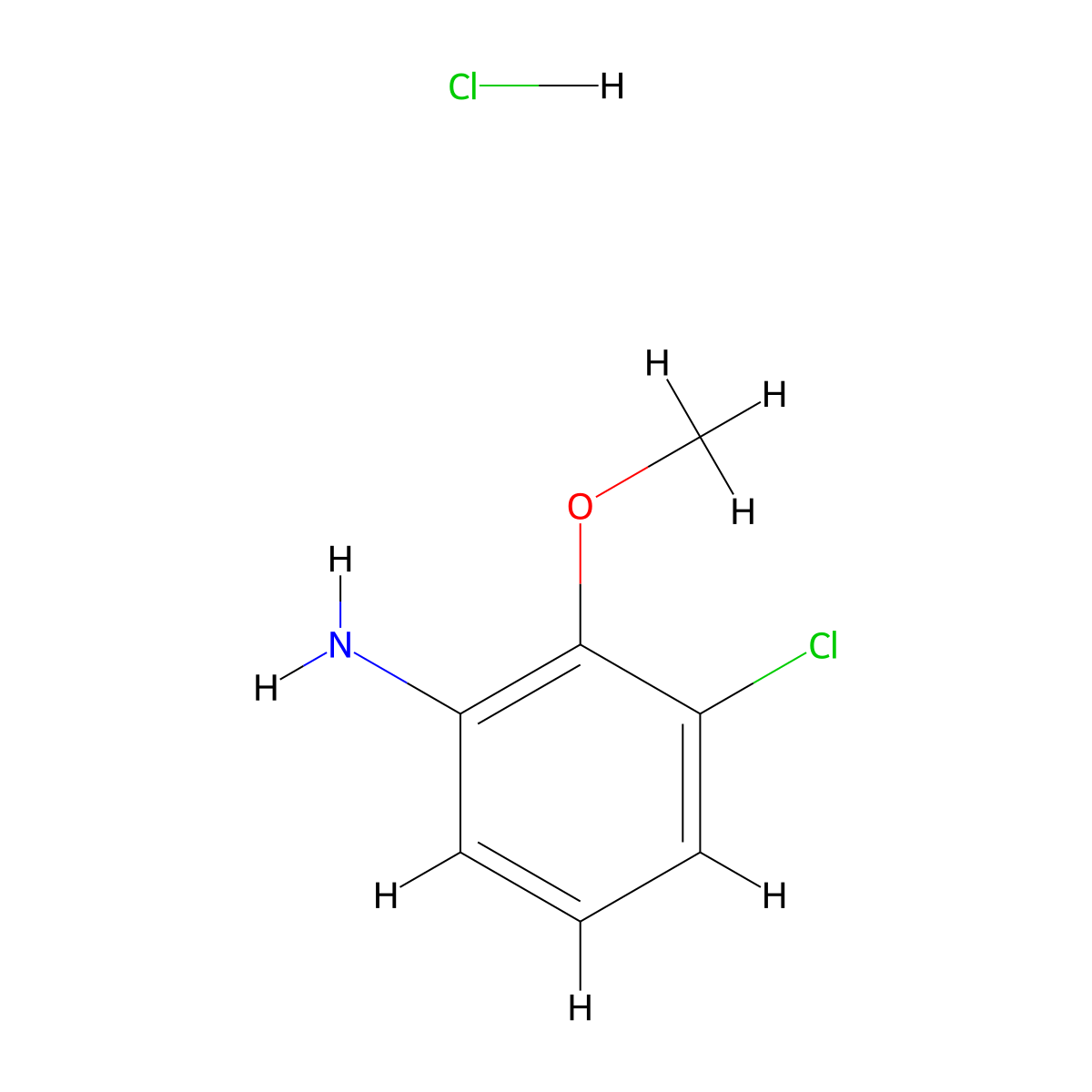 3-Chloro-2-methoxyaniline hydrochloride molecular structure, CAS 1158231-21-0