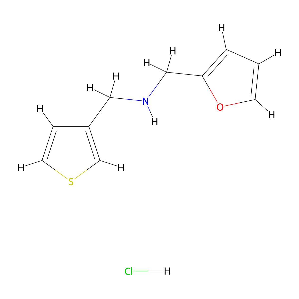 (2-Furylmethyl)(3-thienylmethyl)amine hydrochloride molecular structure, CAS 1158231-76-5