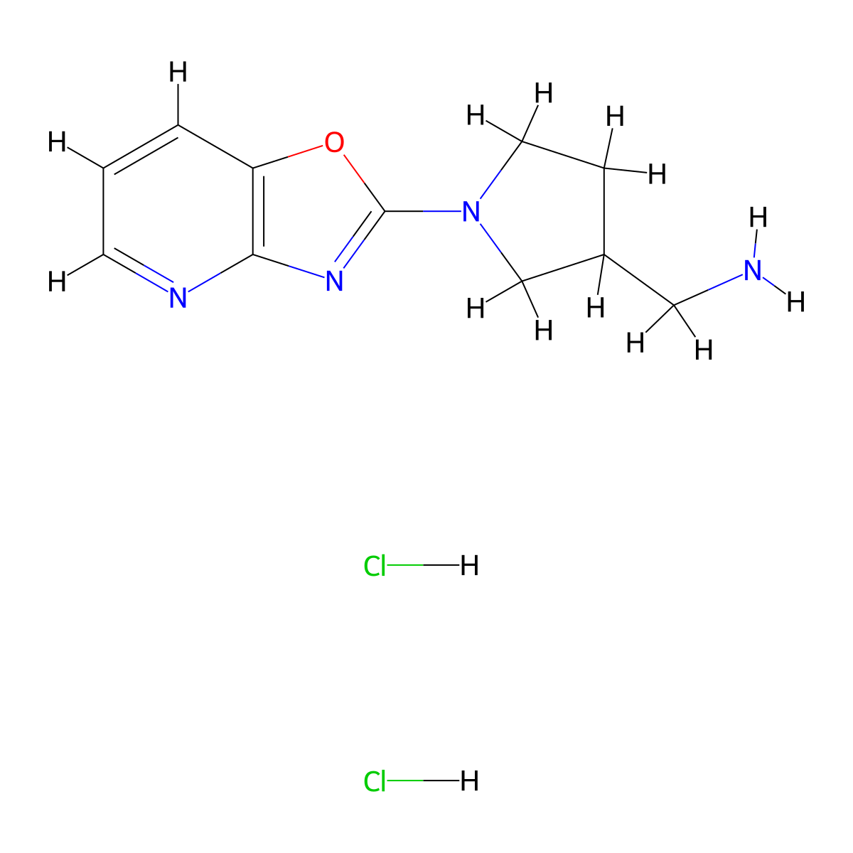 (1-[1,3]Oxazolo[4,5-b]pyridin-2-ylpyrrolidin-3-yl)methylamine dihydrochloride molecular structure, CAS 1158232-06-4