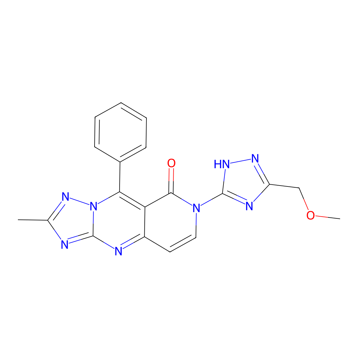 7-[3-(methoxymethyl)-1H-1,2,4-triazol-5-yl]-2-methyl-9-phenylpyrido[4,3-d][1,2,4]triazolo[1,5-a]pyrimidin-8(7H)-one molecular structure, CAS 1158234-04-8