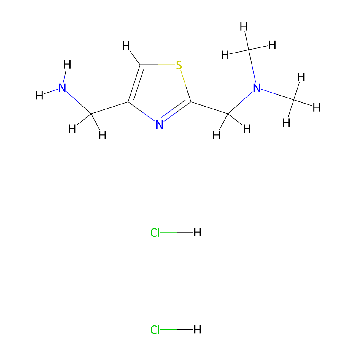 N-{[4-(aminomethyl)-1,3-thiazol-2-yl]methyl}-N,N-dimethylamine dihydrochloride molecular structure, CAS 1158234-43-5