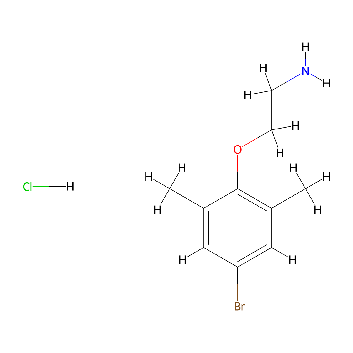 2-(4-Bromo-2,6-dimethylphenoxy)ethan-1-amine hydrochloride molecular structure, CAS 1158235-65-4