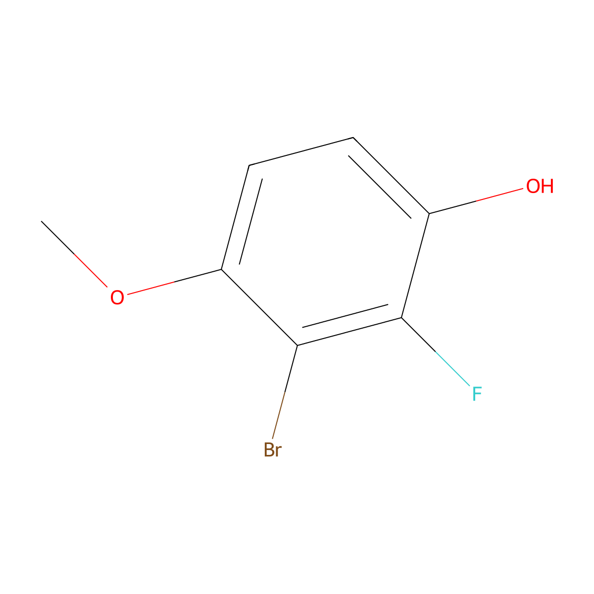 3-Bromo-2-fluoro-4-methoxyphenol molecular structure, CAS 1158236-55-5
