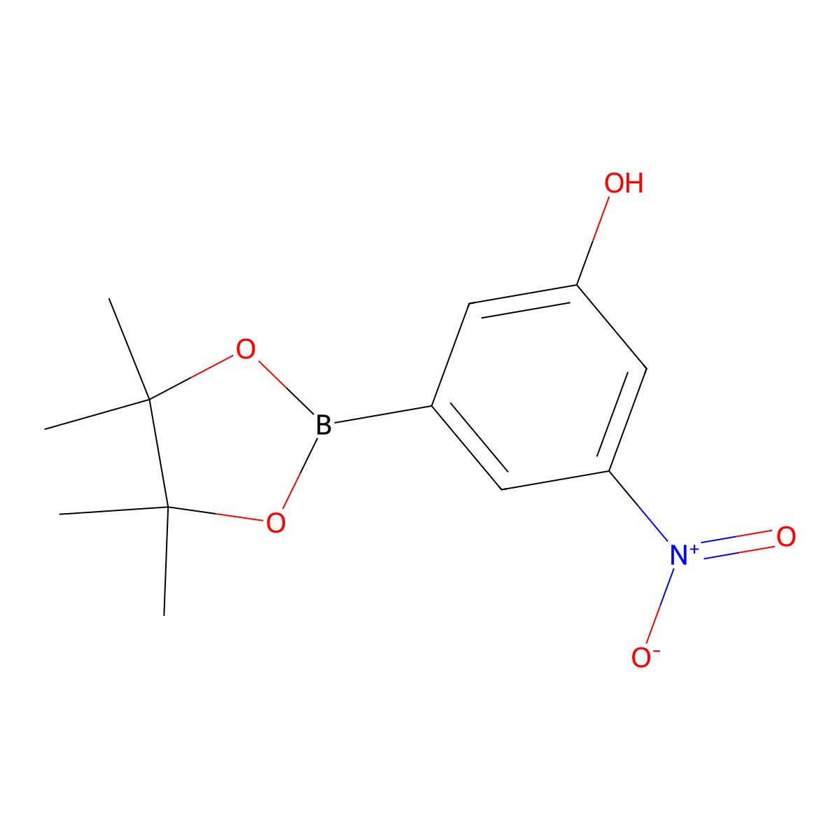 3-Nitro-5-(4,4,5,5-tetramethyl-1,3,2-dioxaborolan-2-yl)phenol molecular structure, CAS 1158236-73-7