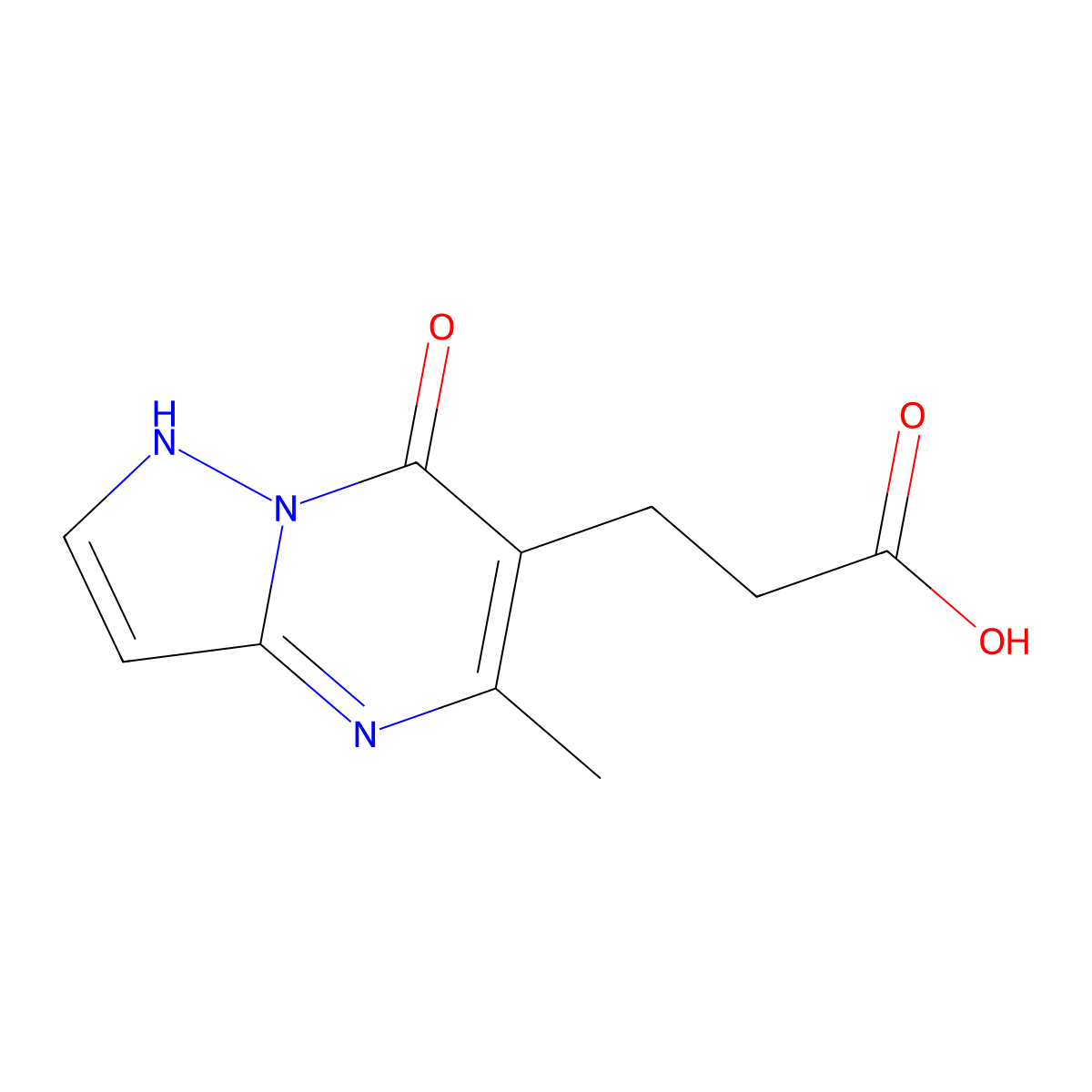 3-(5-Methyl-7-oxo-4,7-dihydropyrazolo[1,5-a]pyrimidin-6-yl)propanoic acid molecular structure, CAS 1158240-94-8
