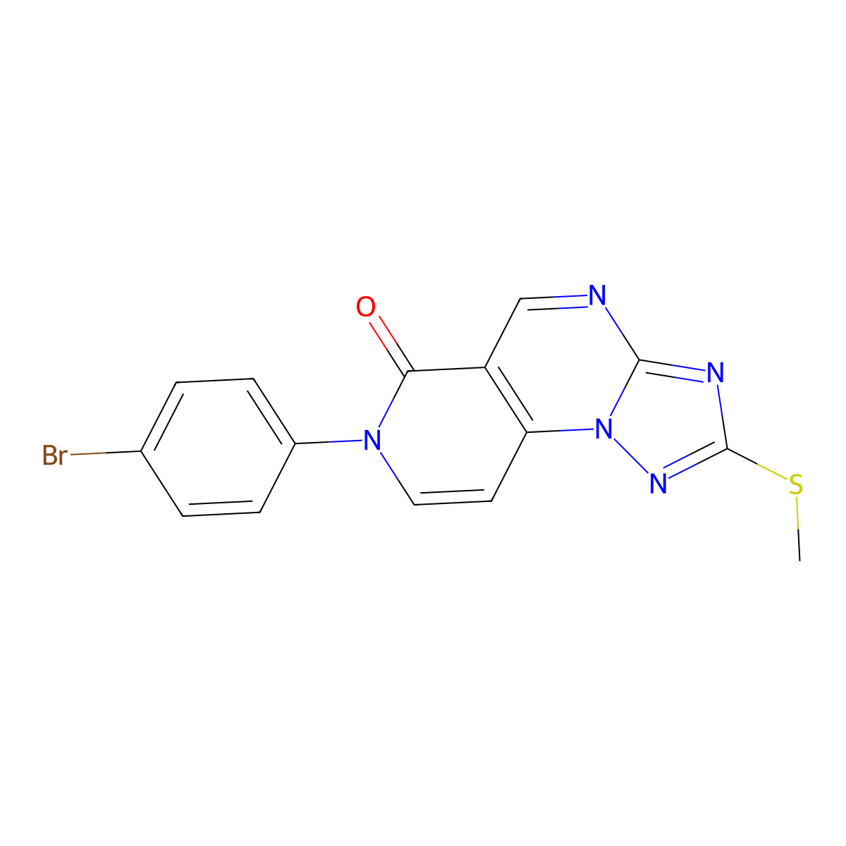 7-(4-bromophenyl)-2-(methylthio)pyrido[3,4-e][1,2,4]triazolo[1,5-a]pyrimidin-6(7H)-one molecular structure, CAS 1158242-20-6