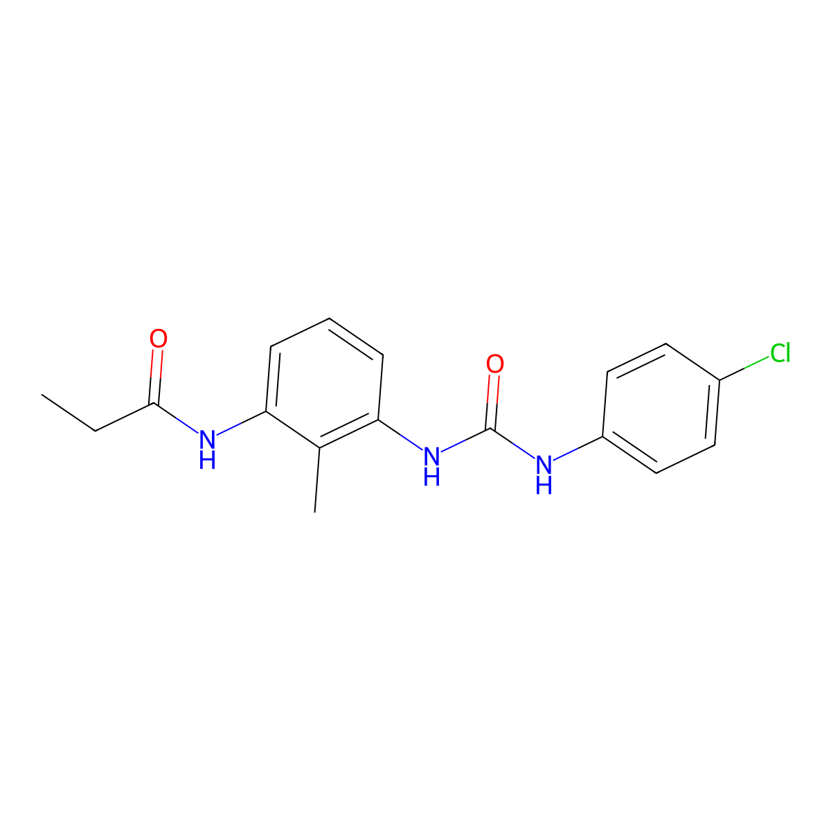 N-[3-({[(4-chlorophenyl)amino]carbonyl}amino)-2-methylphenyl]propanamide molecular structure, CAS 1158242-36-4