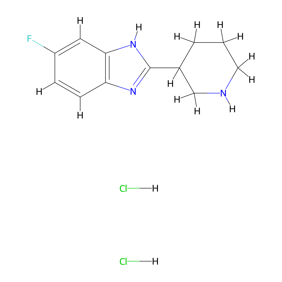 5-fluoro-2-piperidin-3-yl-1H-benzimidazole dihydrochloride molecular structure, CAS 1158245-62-5