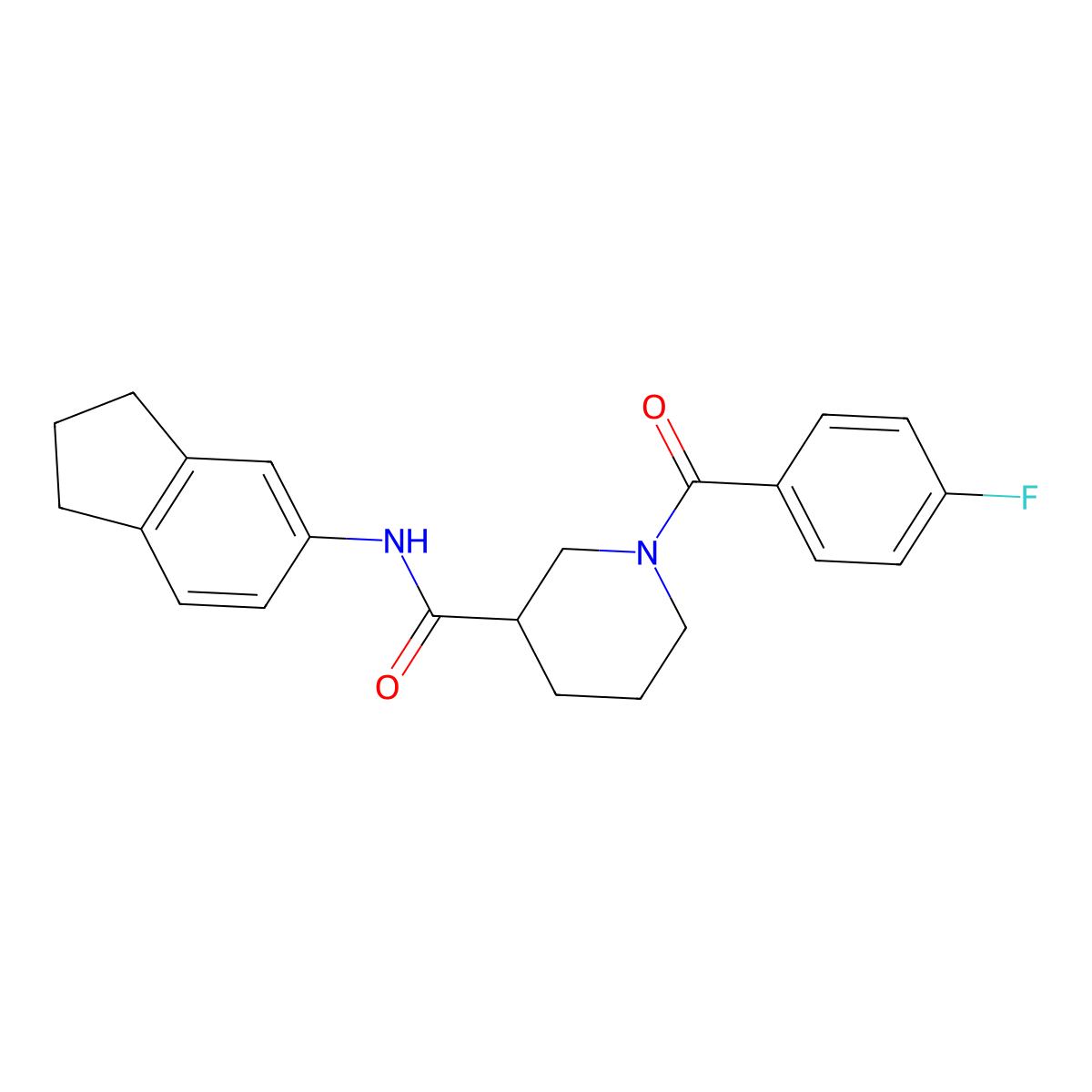 N-(2,3-Dihydro-1H-inden-5-yl)-1-(4-fluorobenzoyl)-3-piperidinecarboxamide molecular structure, CAS 1158245-63-6