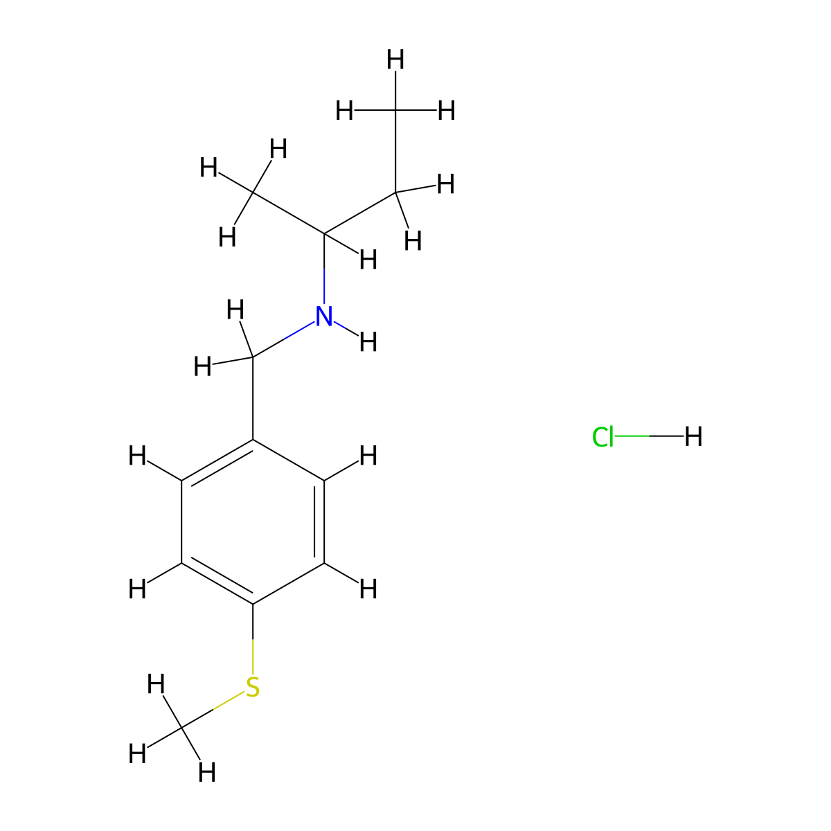 (Butan-2-yl)({[4-(methylsulfanyl)phenyl]methyl})amine hydrochloride molecular structure, CAS 1158246-97-9