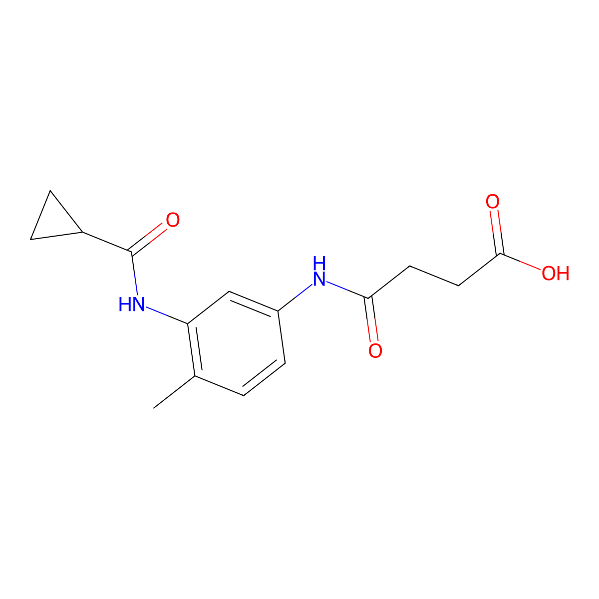 4-({3-[(Cyclopropylcarbonyl)amino]-4-methylphenyl}amino)-4-oxobutanoic acid molecular structure, CAS 1158249-15-0