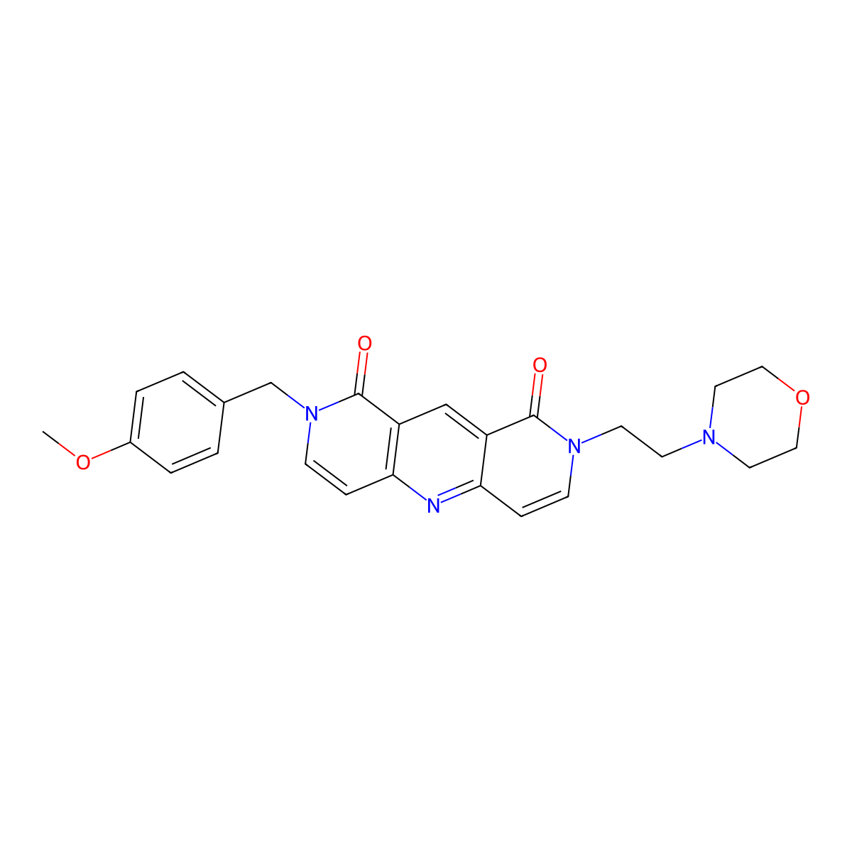 2-(4-methoxybenzyl)-8-[2-(morpholin-4-yl)ethyl]pyrido[4,3-b][1,6]naphthyridine-1,9(2H,8H)-dione molecular structure, CAS 1158249-30-9
