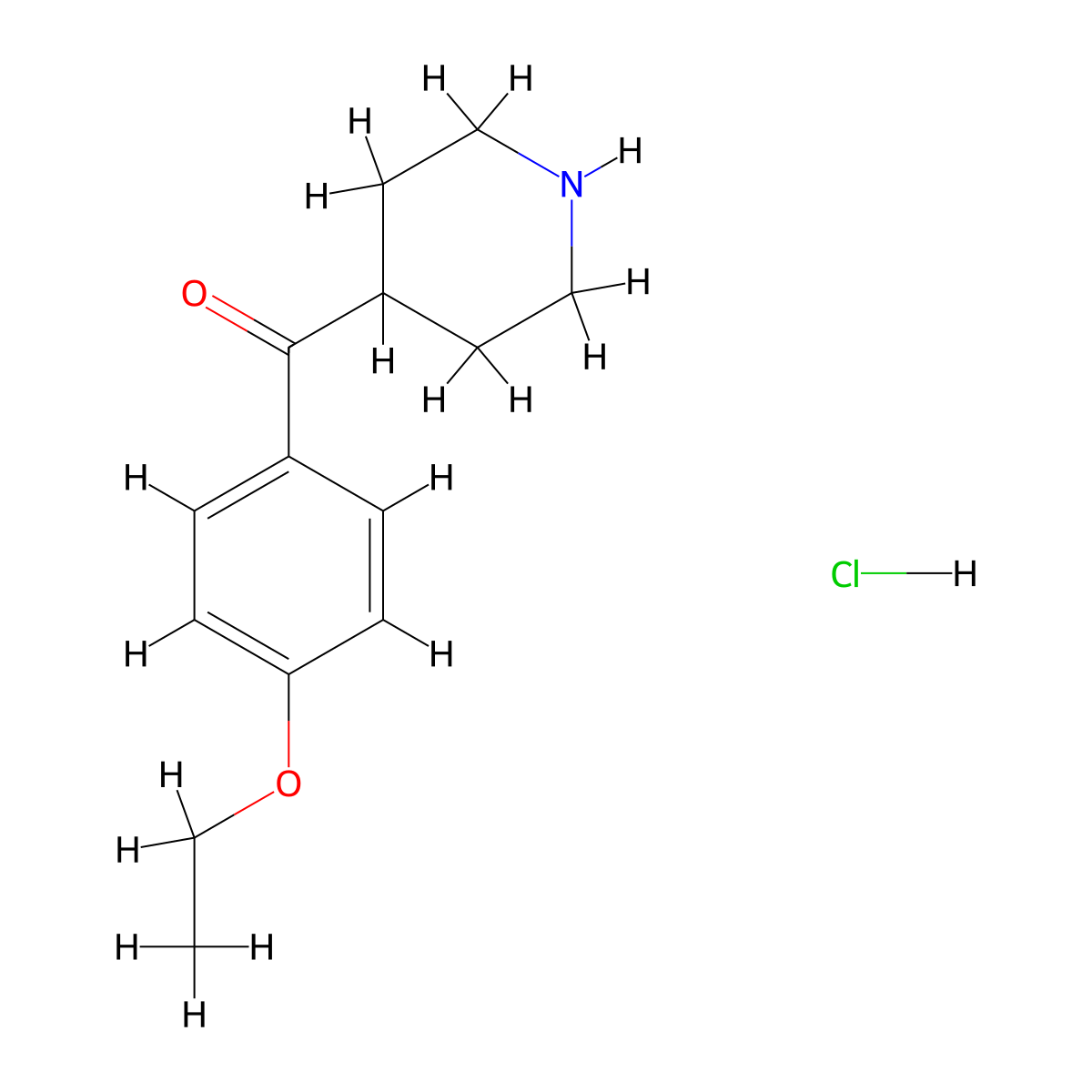 (4-Ethoxyphenyl)(piperidin-4-yl)methanone hydrochloride molecular structure, CAS 1158249-49-0