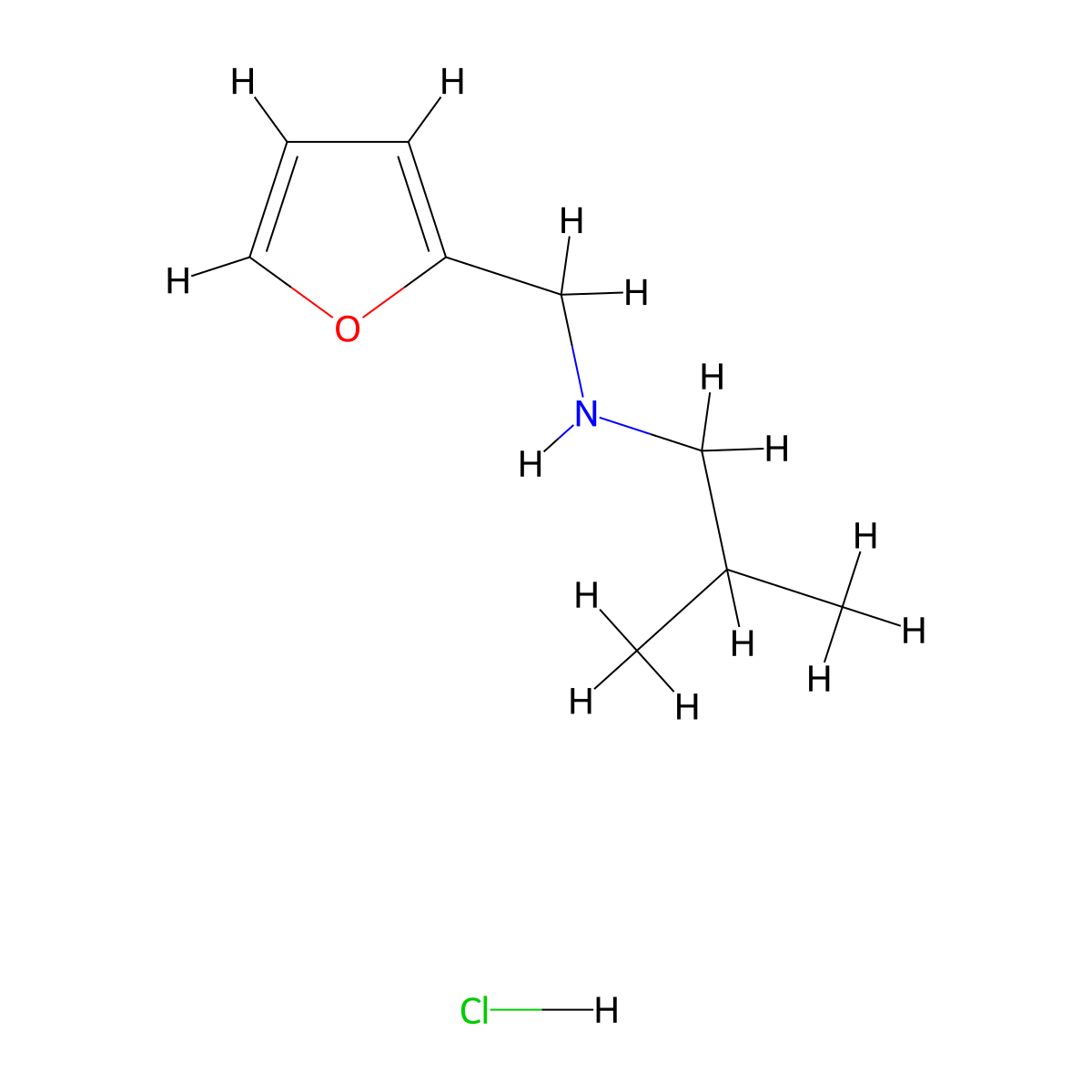 [(Furan-2-yl)methyl](2-methylpropyl)amine hydrochloride molecular structure, CAS 1158251-12-7
