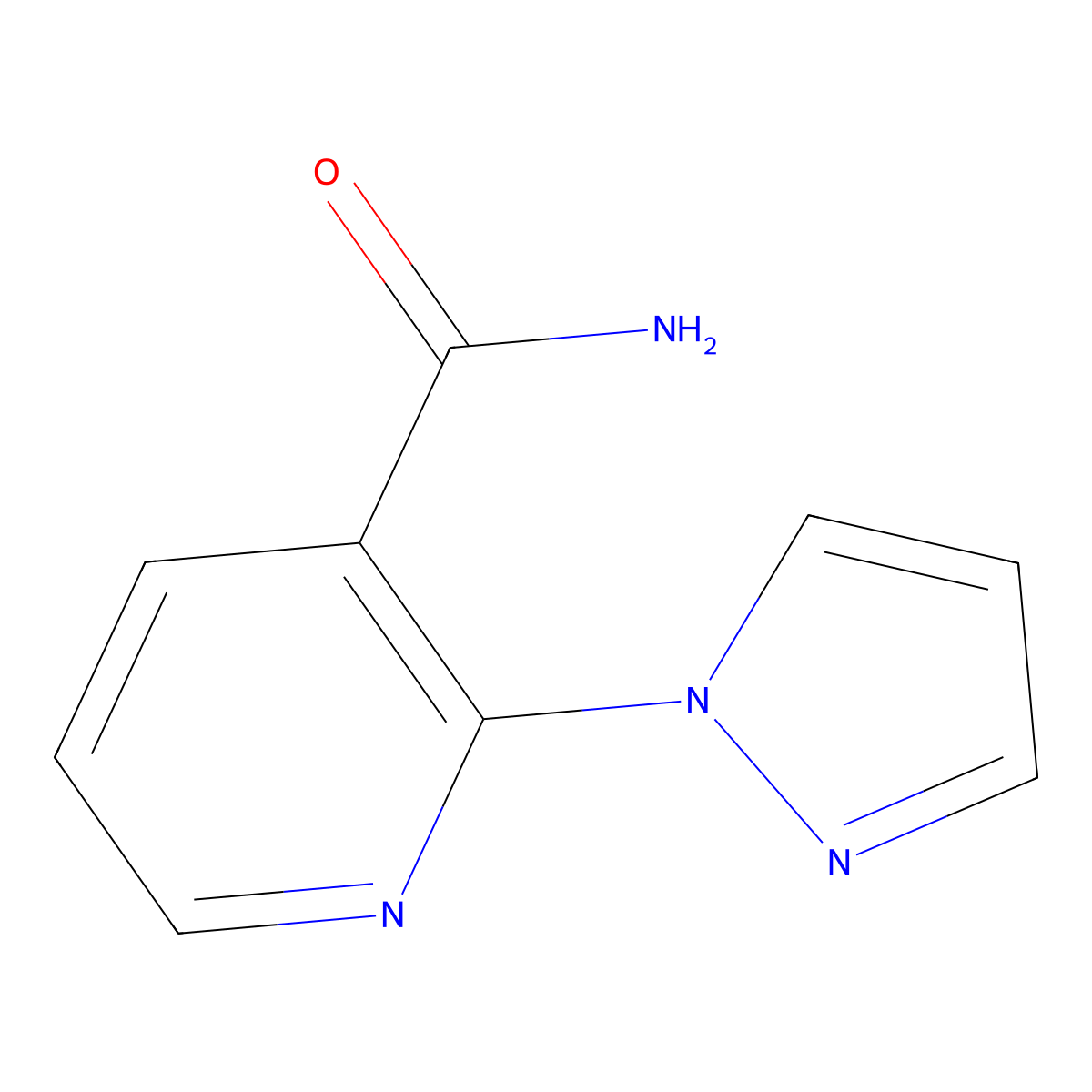 2-(1H-pyrazol-1-yl)nicotinamide molecular structure, CAS 1158252-37-9