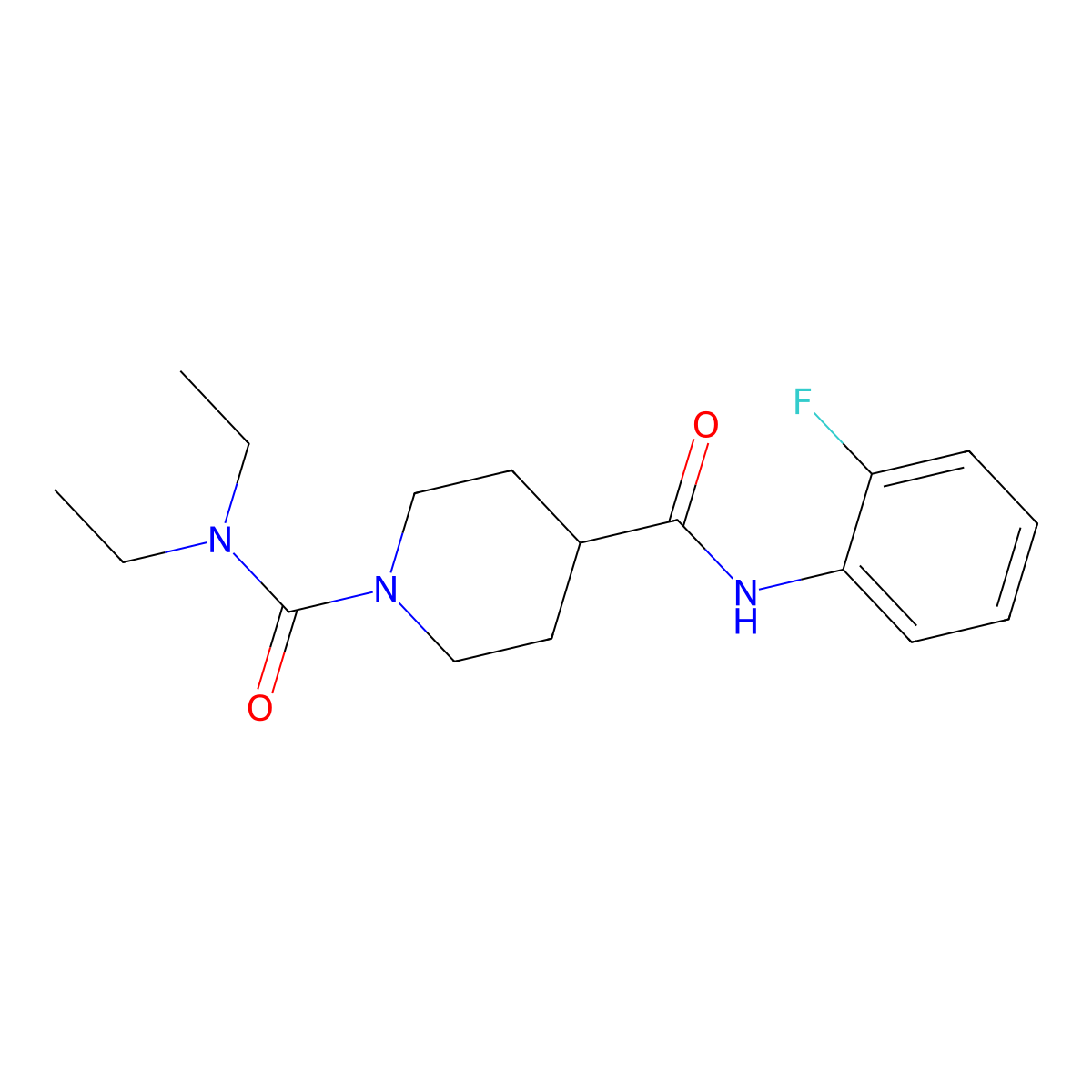 N~1~,N~1~-diethyl-N~4~-(2-fluorophenyl)piperidine-1,4-dicarboxamide molecular structure, CAS 1158253-54-3