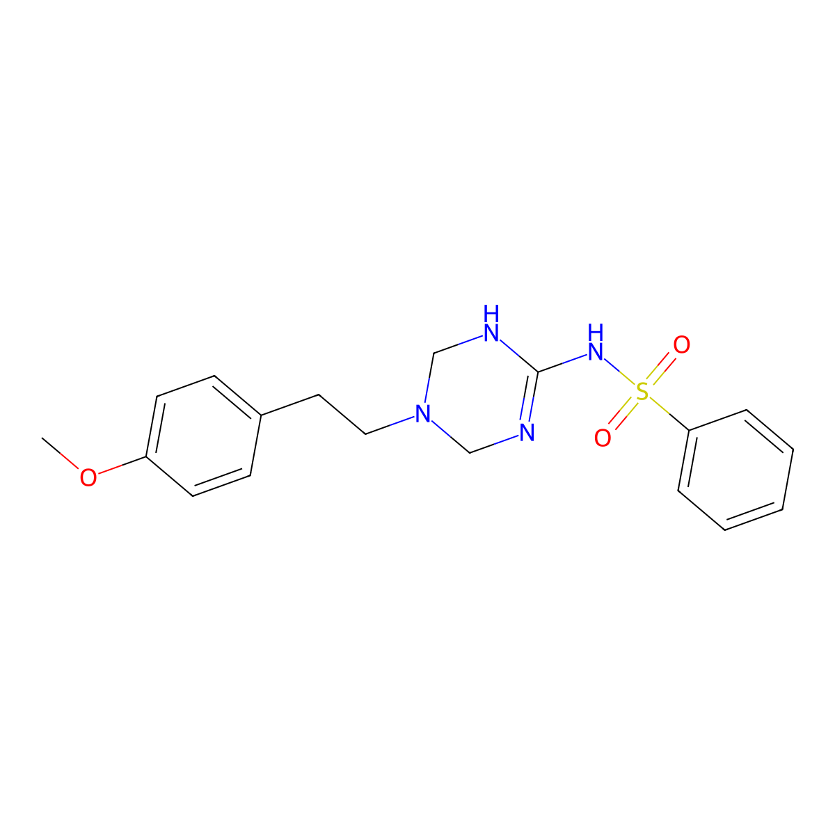 N-{5-[2-(4-methoxyphenyl)ethyl]-1,4,5,6-tetrahydro-1,3,5-triazin-2-yl}benzenesulfonamide molecular structure, CAS 1158254-83-1