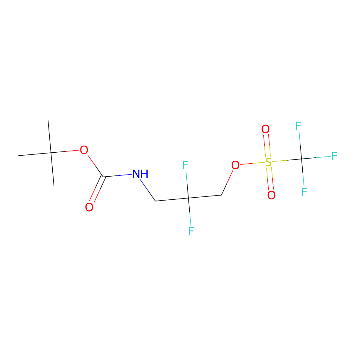 tert-butyl N-(2,2-difluoro-3-(trifluoromethanesulfonyloxy)propyl)carbamate molecular structure, CAS 1158255-61-8